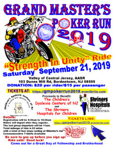 Grand Master's Poker Run 2019 @ Valley of Central Jersey